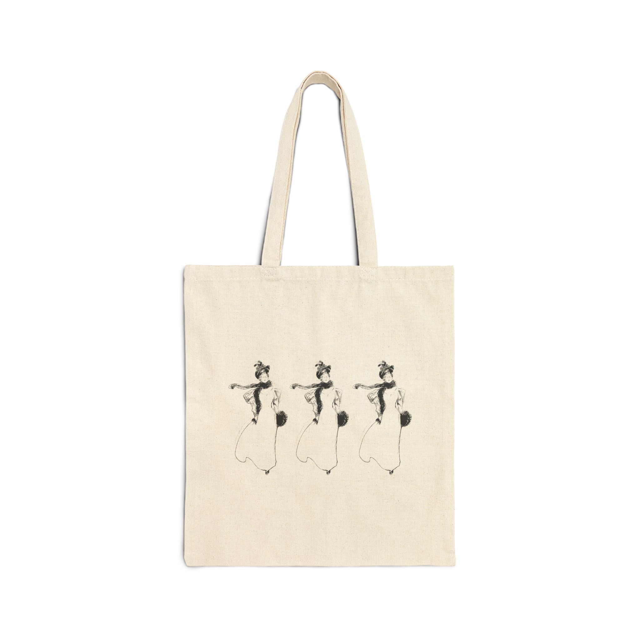 Cotton Canvas Tote Bag- Graceful Movement