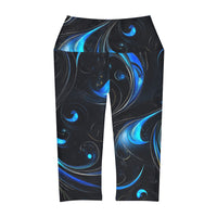 Pantalones capri de yoga - Vórtice azul