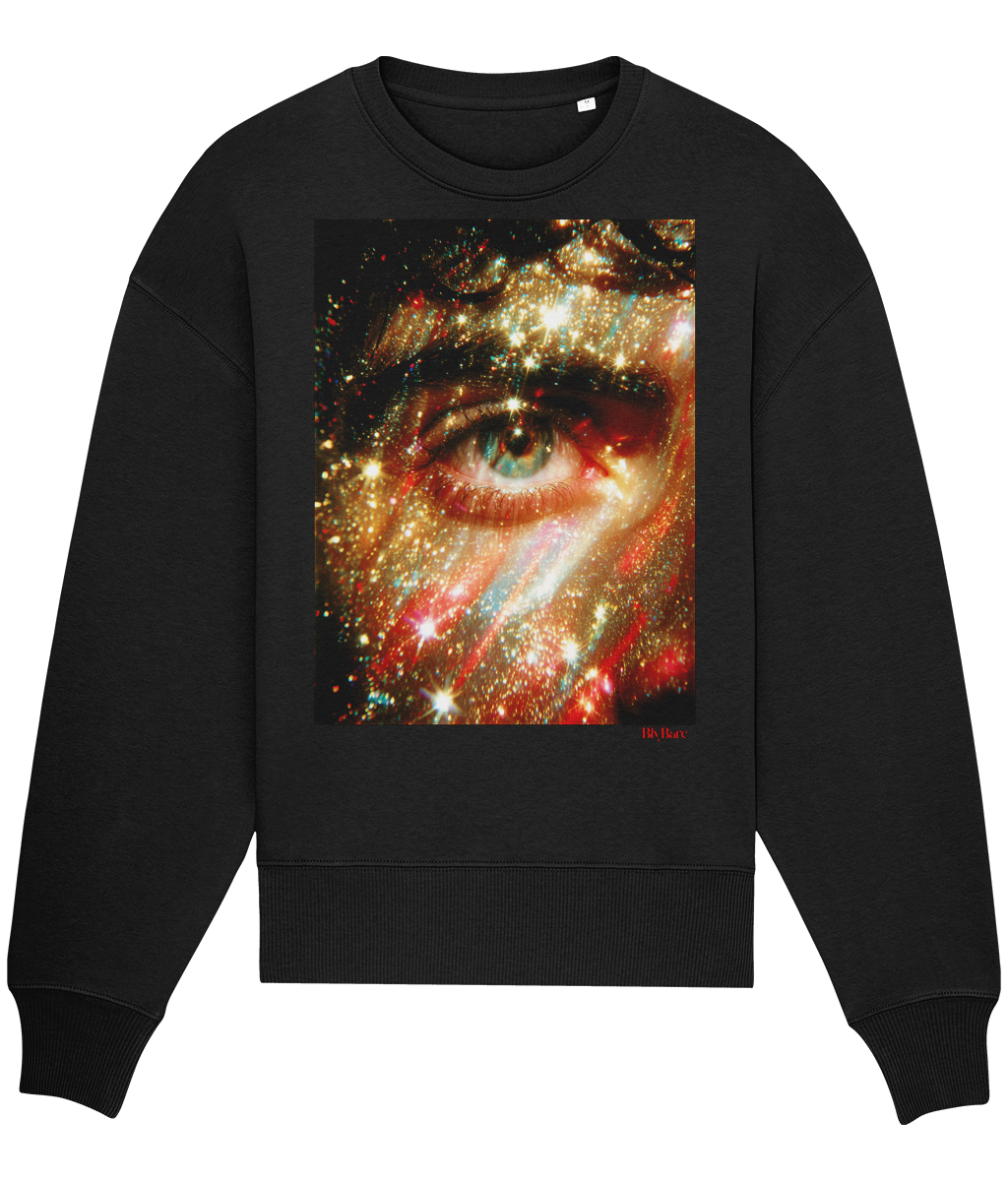 Stanley/Stella Radder 2.0 Oversized Heavyweight Sweatshirt | Inkthreadable kendi. A close-up of a womans eye the iris a swirling Zodiacal  6359990a-6763-4efd-8fd3-5d0aa641b56e copy Colorful Minimalist Logo