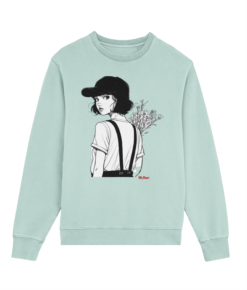 Stanley/Stella Matcher Monochrome Illustration of Stylish Young Woman copy Colorful Minimalist Logo