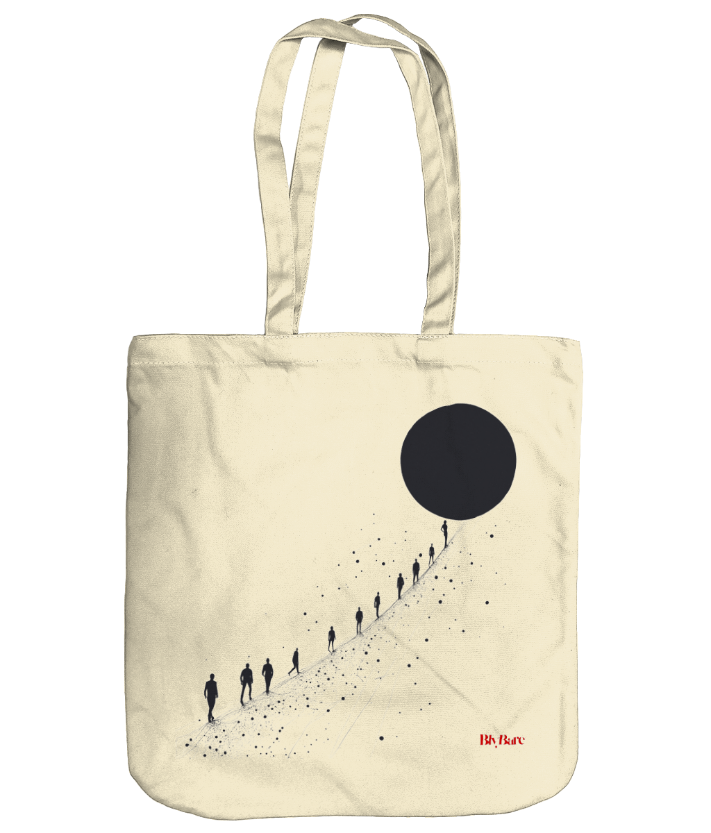 EarthAware Organic Spring Tote Cotton Canvas Tote Bag - Moon Walker copy Colorful Minimalist Logo