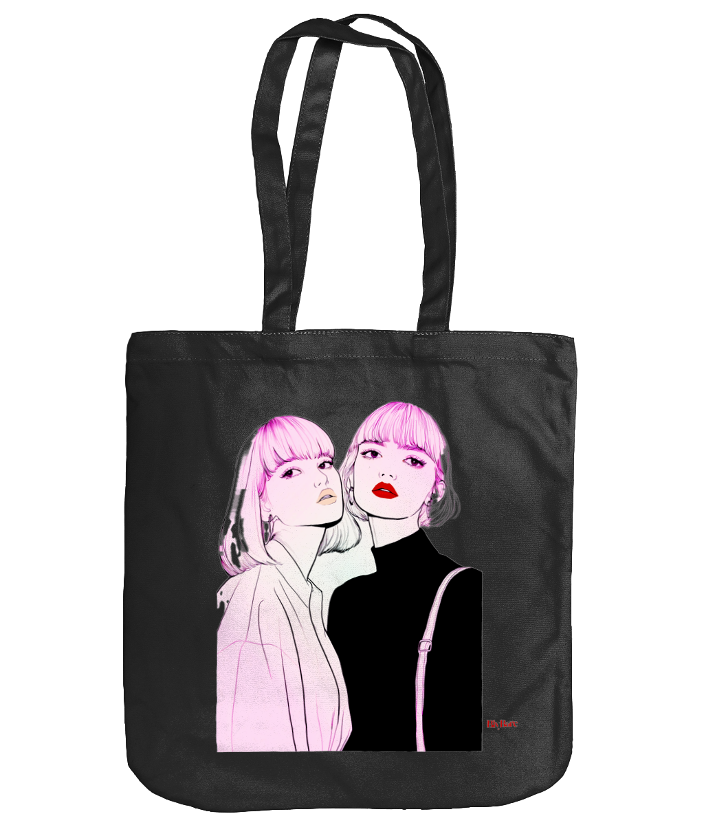 EarthAware Organic Spring Tote Modern Portrait of Two Subjects copy Colorful Minimalist Logo