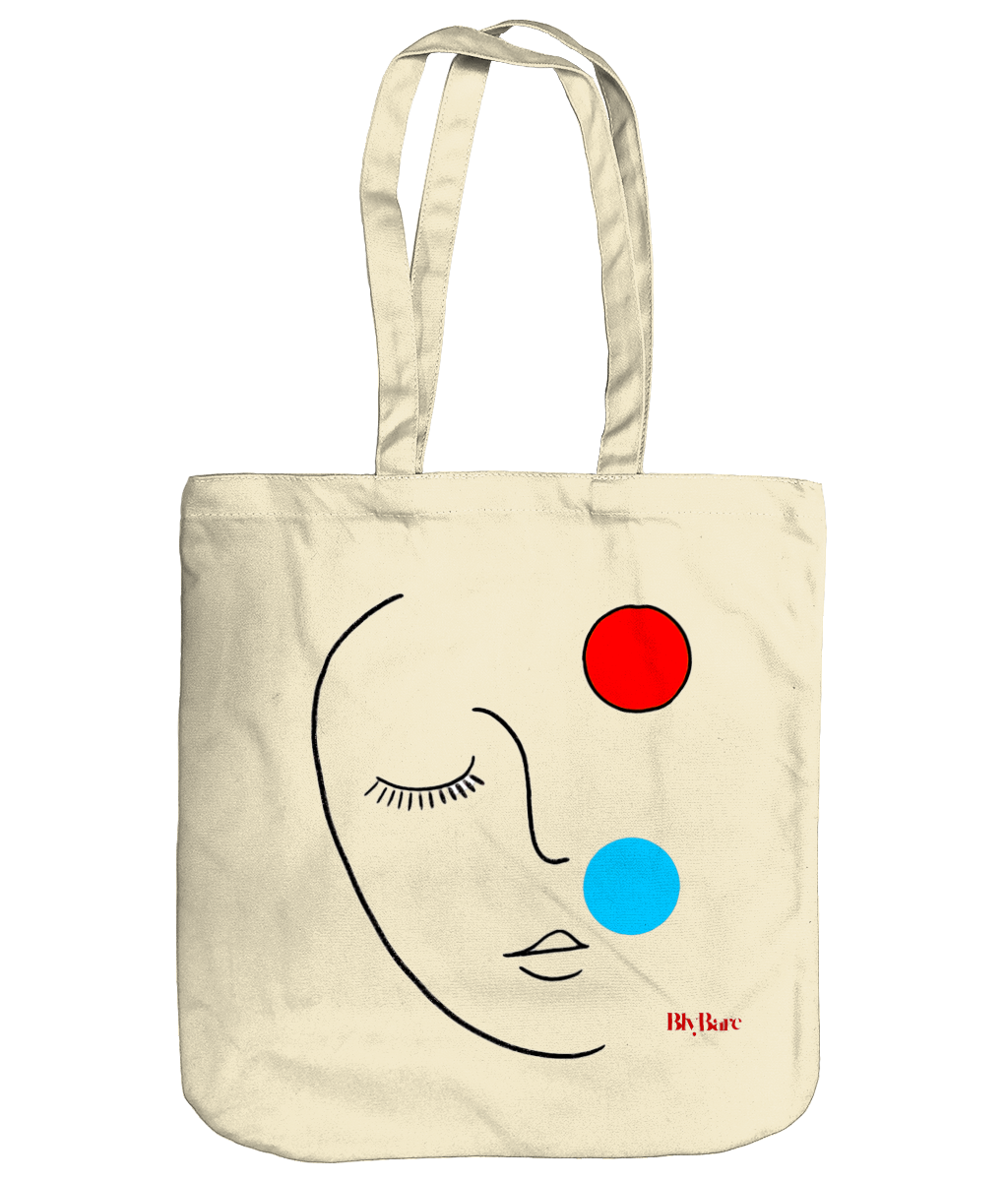 EarthAware Organic Spring Tote Minimalist Line Drawing of a Human Face-1 copy Colorful Minimalist Logo