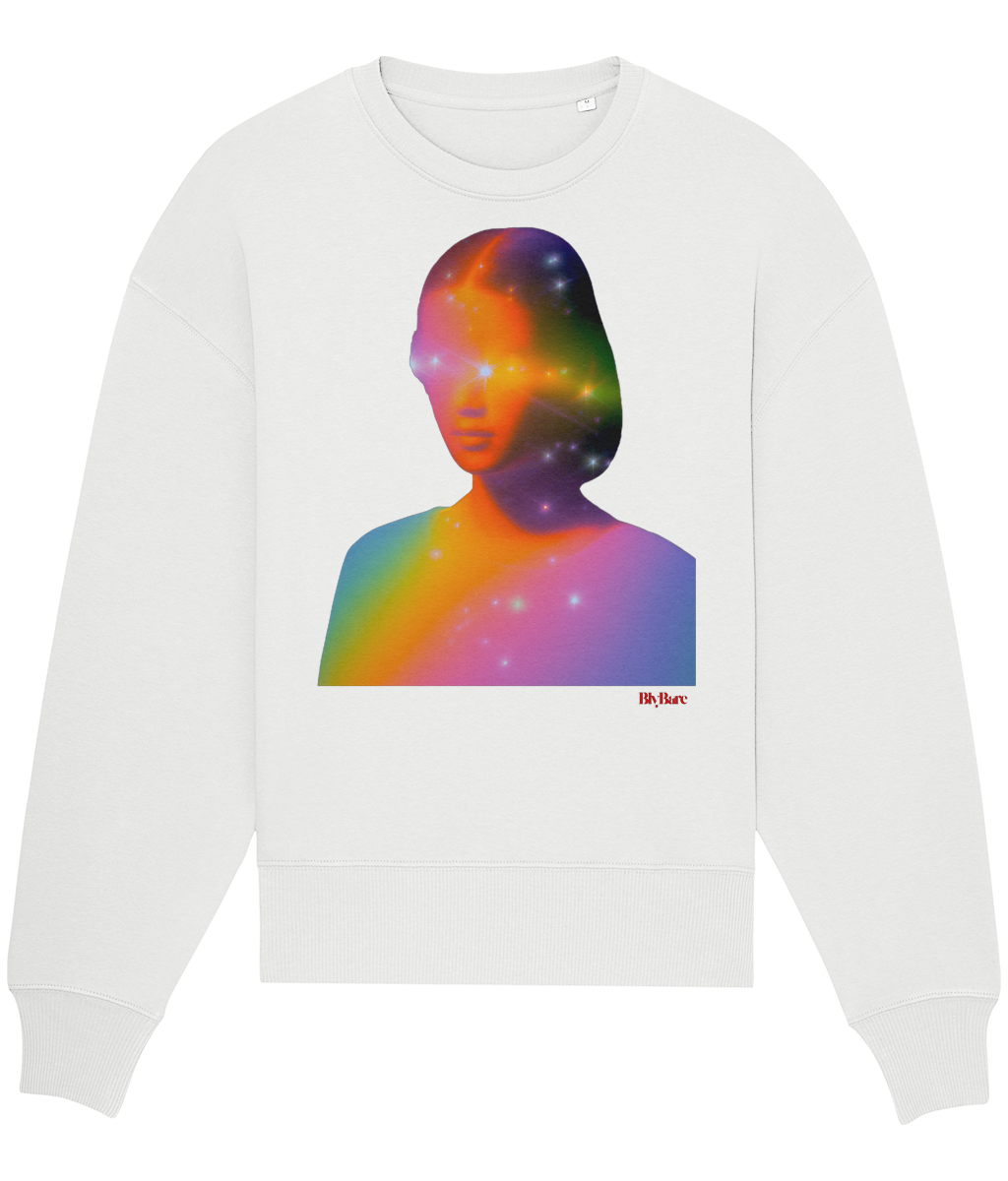 Stanley/Stella Radder 2.0 Oversized Heavyweight Sweatshirt | Inkthreadable Brown White Typography Fashion & Beauty Logo-5 copy Colorful Minimalist Logo