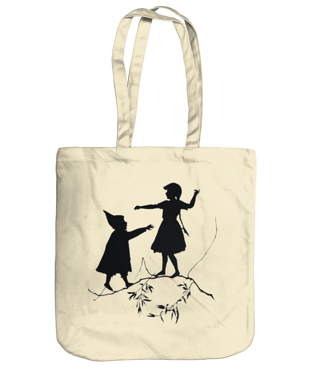 EarthAware Organic Spring Tote Cotton Canvas Tote Bag - Swinging Stars
