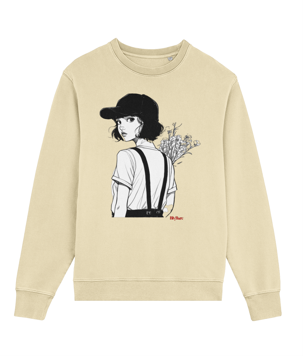 Stanley/Stella Matcher Monochrome Illustration of Stylish Young Woman copy Colorful Minimalist Logo
