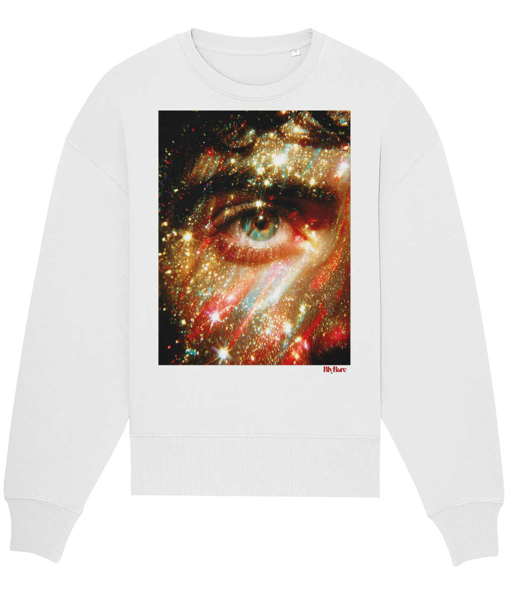 Stanley/Stella Radder 2.0 Oversized Heavyweight Sweatshirt | Inkthreadable kendi. A close-up of a womans eye the iris a swirling Zodiacal  6359990a-6763-4efd-8fd3-5d0aa641b56e copy Colorful Minimalist Logo